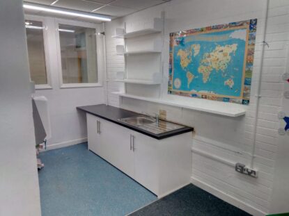 Completed new classroom sink